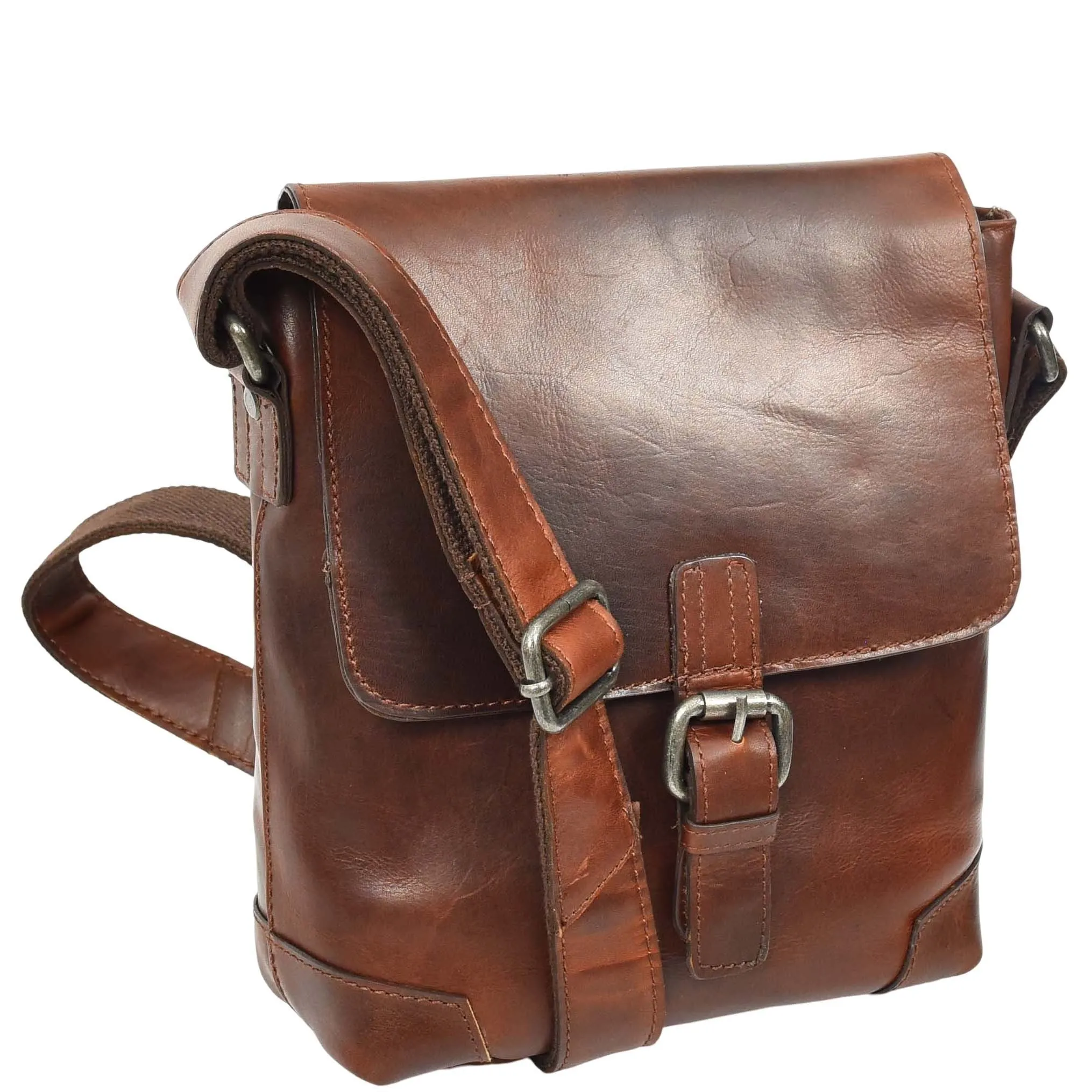 DR655 Men's Genuine Leather Cross Body Flight Bag Brown