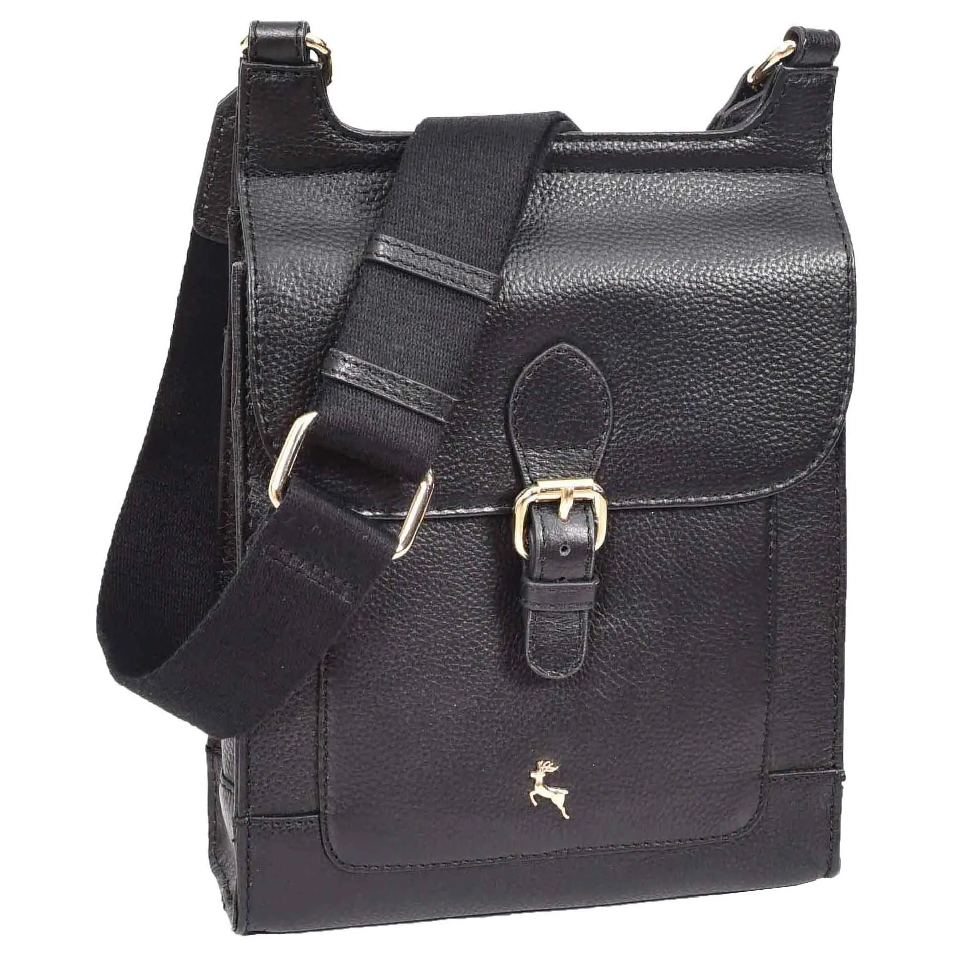 DR685 Ladies Real Leather Travel Messenger Bag Black