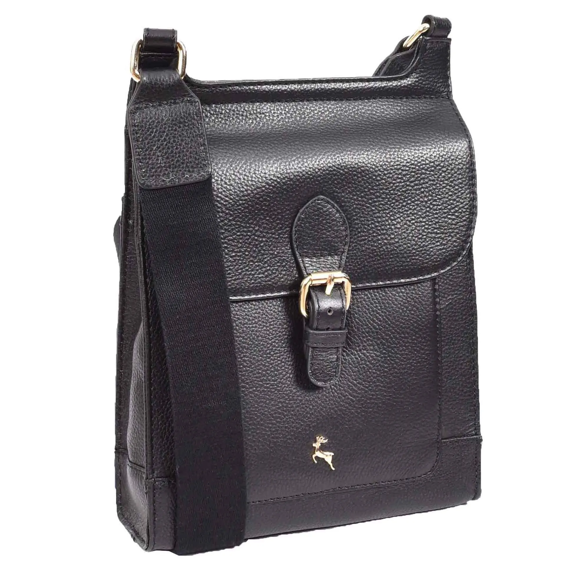 DR685 Ladies Real Leather Travel Messenger Bag Black