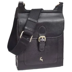 DR685 Ladies Real Leather Travel Messenger Bag Black