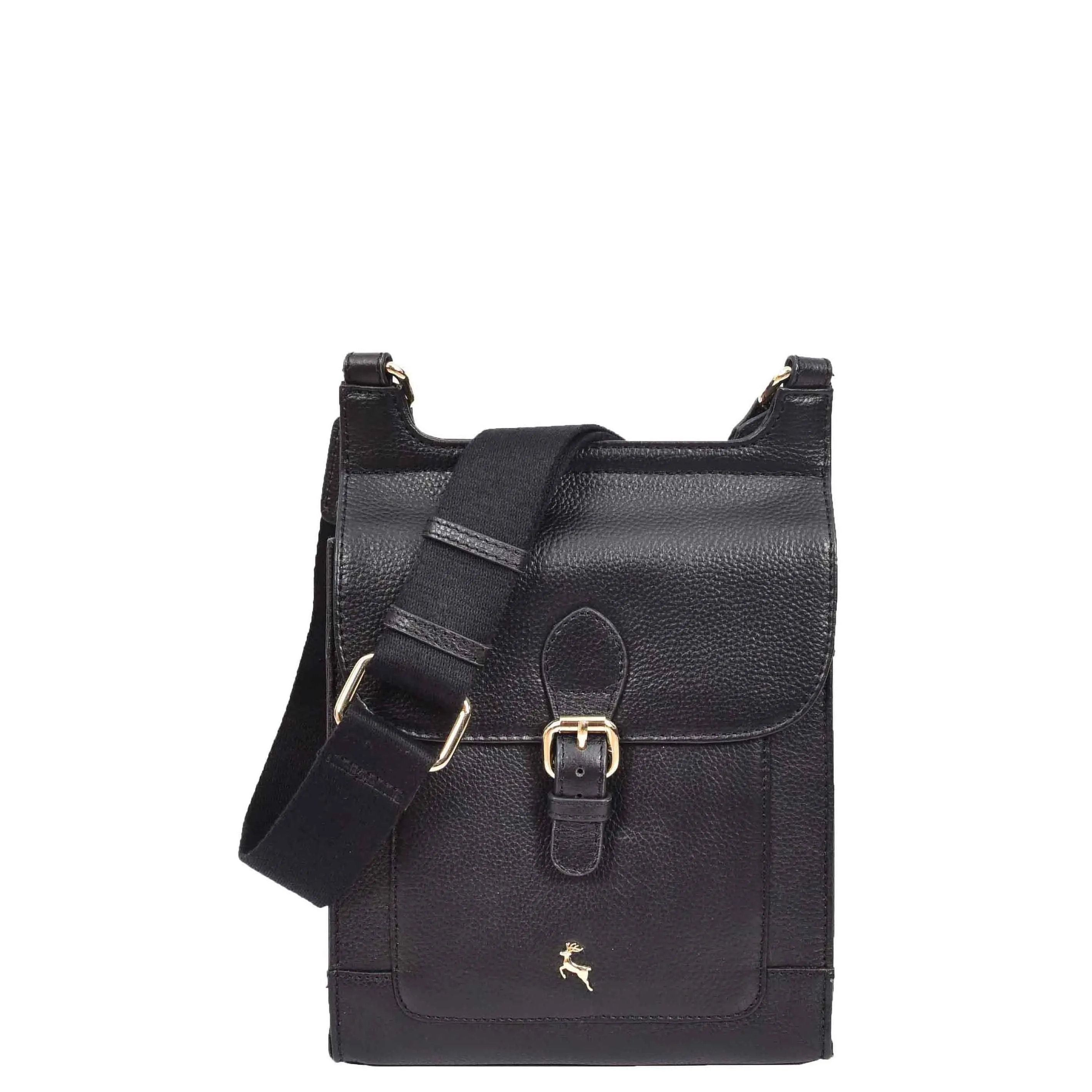 DR685 Ladies Real Leather Travel Messenger Bag Black