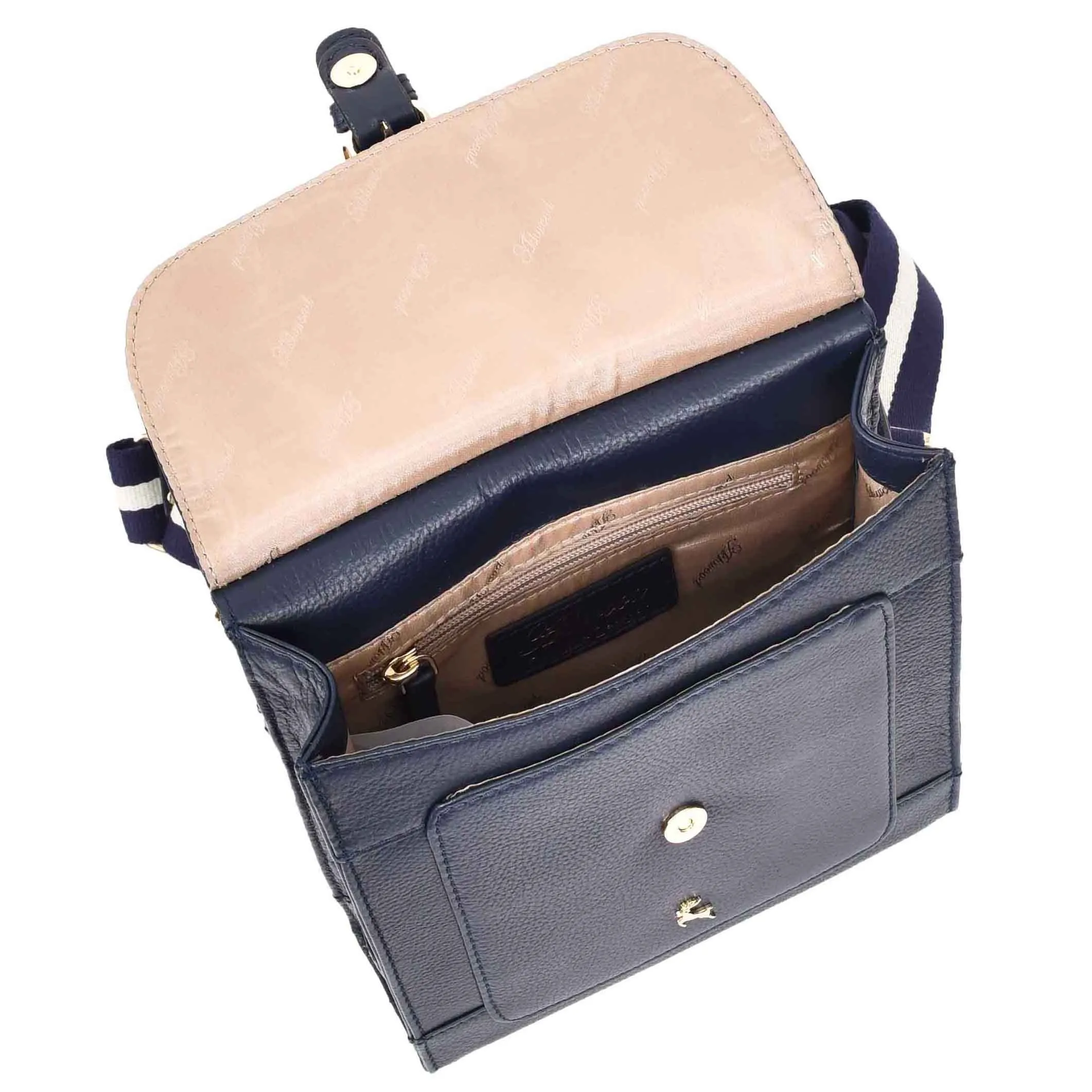DR685 Ladies Real Leather Travel Messenger Bag Navy