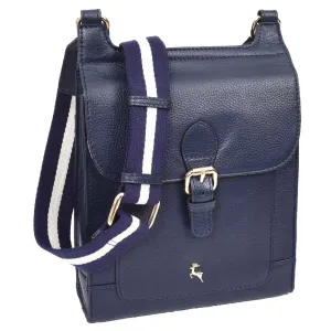 DR685 Ladies Real Leather Travel Messenger Bag Navy