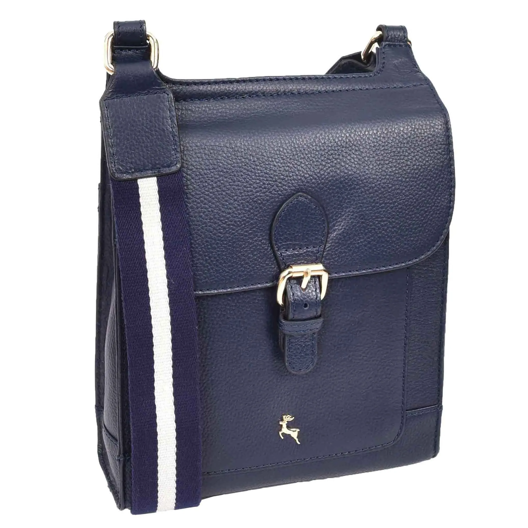 DR685 Ladies Real Leather Travel Messenger Bag Navy