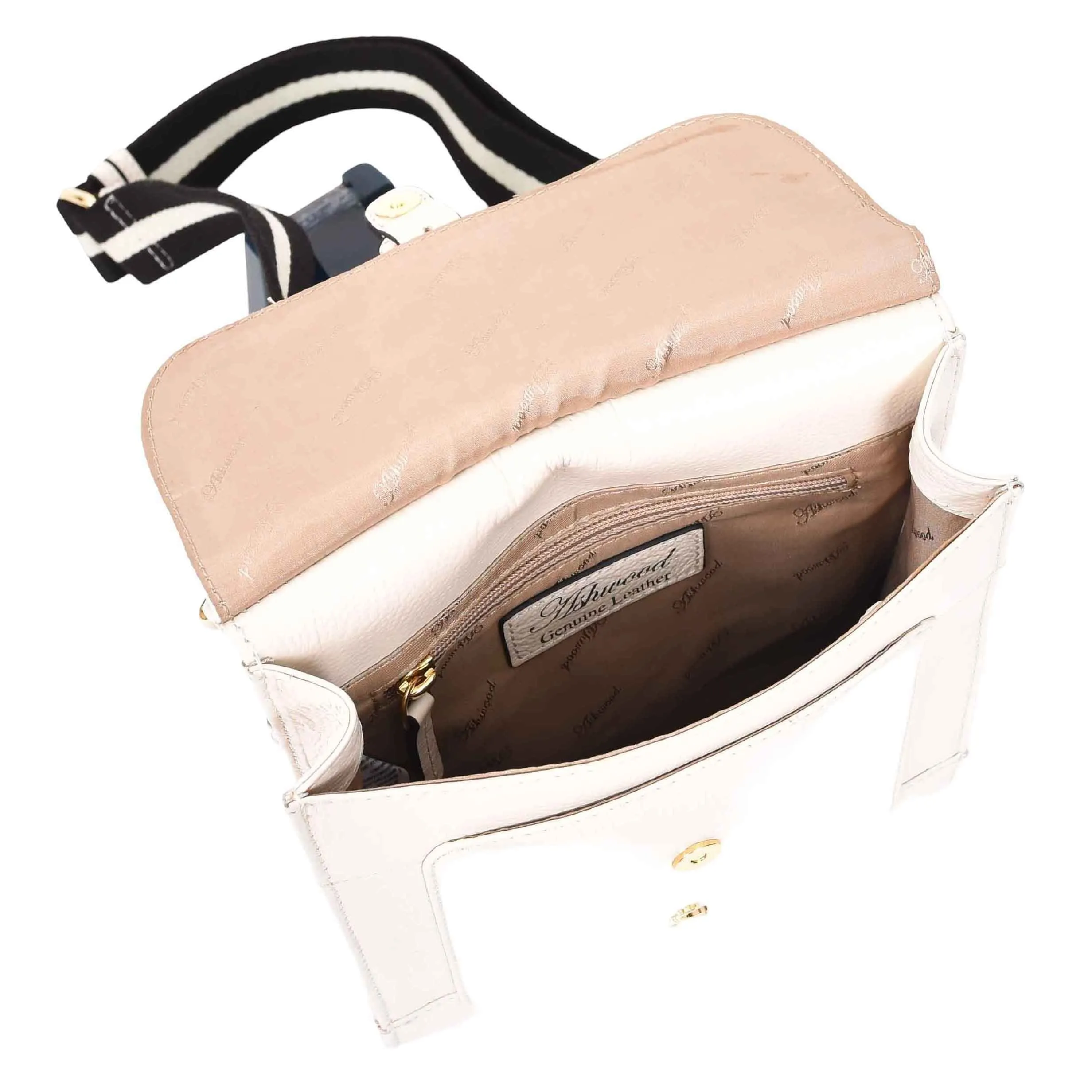 DR685 Ladies Real Leather Travel Messenger Bag White