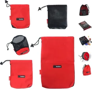 Drawstring Bag Nylon Cinch and Ditty Stuff Pouch,Mesh-Stuff-Sack for Camping Travel Gym Sports Storage 5-in-1