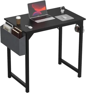 DUMOS 32 Inch Small Computer Office Desk Modern Simple Style Writing Study Work Table for Home Bedroom - Modern Black