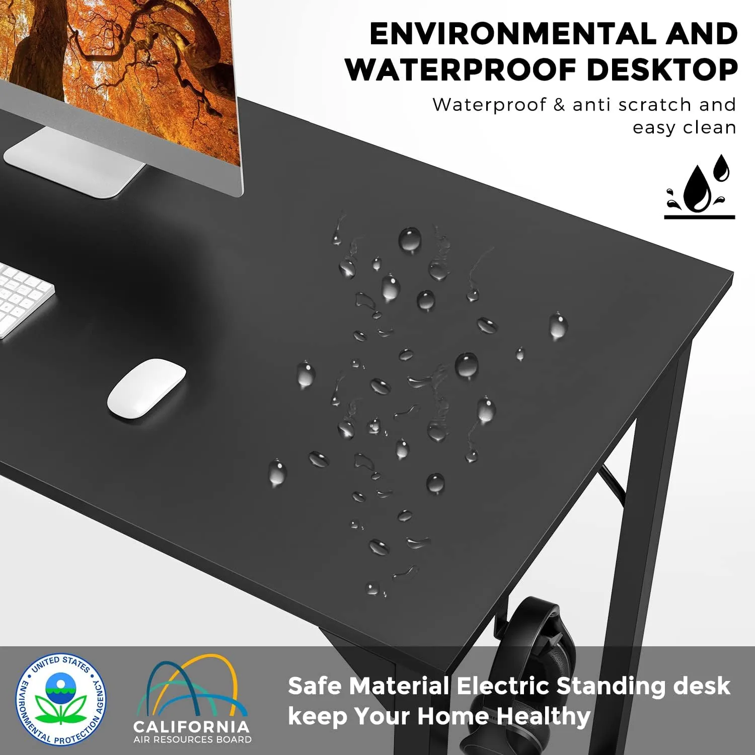 DUMOS 32 Inch Small Computer Office Desk Modern Simple Style Writing Study Work Table for Home Bedroom - Modern Black