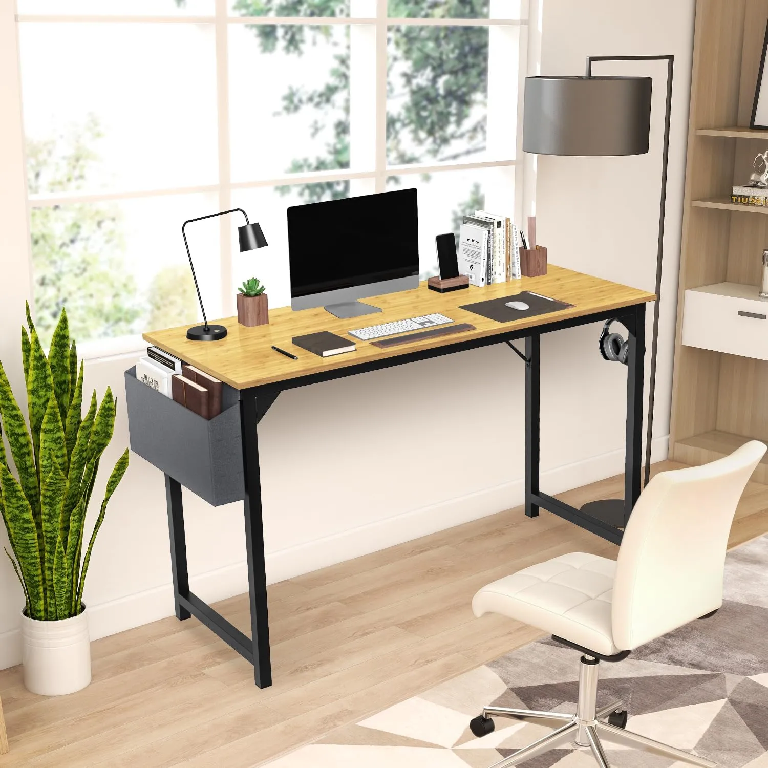 DUMOS 32 Inch Small Computer Office Desk Modern Simple Style Writing Study Work Table for Home Bedroom - Original Wood