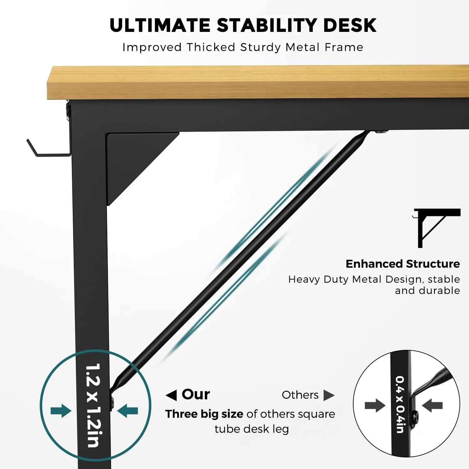 DUMOS 32 Inch Small Computer Office Desk Modern Simple Style Writing Study Work Table for Home Bedroom - Original Wood