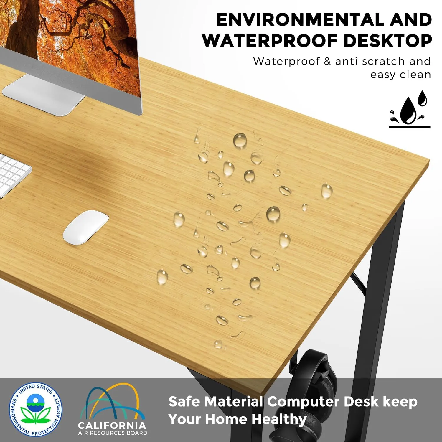 DUMOS 32 Inch Small Computer Office Desk Modern Simple Style Writing Study Work Table for Home Bedroom - Original Wood