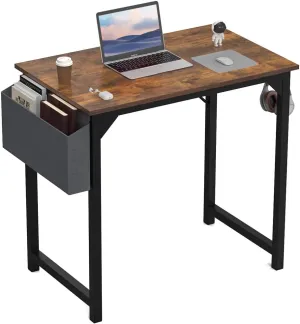 DUMOS 32 Inch Small Computer Office Desk Modern Simple Style Writing Study Work Table for Home Bedroom - Rustic Brown