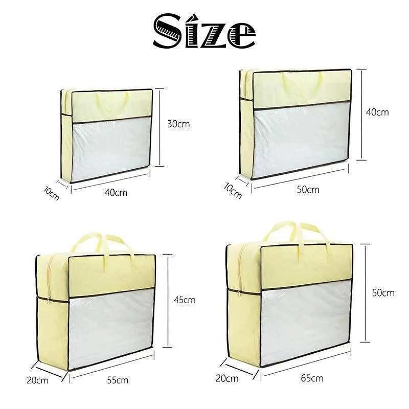 Dustproof Storage Bags 5PCS Beige PVC Non-Woven Fabric