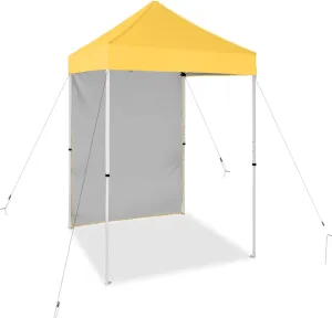 EAGLE PEAK Pop up Canopy 5x5, Outdoor Portable Canopy Tent with One Removable Sunwall, Carry Bag Included, Yellow