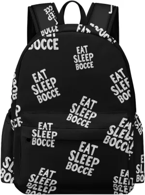 Eat Sleep Bocce Ball Backpack for Mens Womens Shoulder Backpacks Travel Bag Laptop 16.5x11.8x5.9in