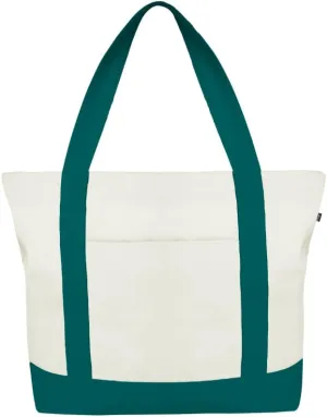 Ecoright Canvas Tote Bag for Women with Zip & Inner Pocket, 100% Organic Cotton Tote Bags for Men, Shopping, Beach