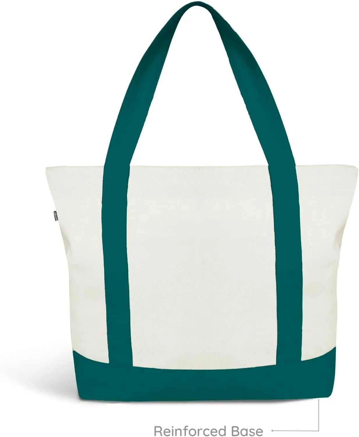 Ecoright Canvas Tote Bag for Women with Zip & Inner Pocket, 100% Organic Cotton Tote Bags for Men, Shopping, Beach
