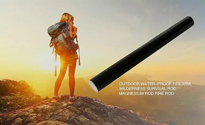 egreen Emergency Fire Starter Magnesium 10 Bags Ferro Rod Striker Weatherproof Matches Jute Rope for Camping Hiking Bushcrat Ourdoor Survival
