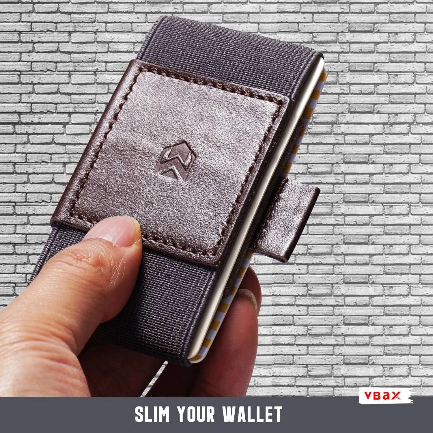Elastic Wallet - Small Minimalists Slim Front Pocket Credit Card Holder for Men & Women (Kangsa, Pull Tab Leather)