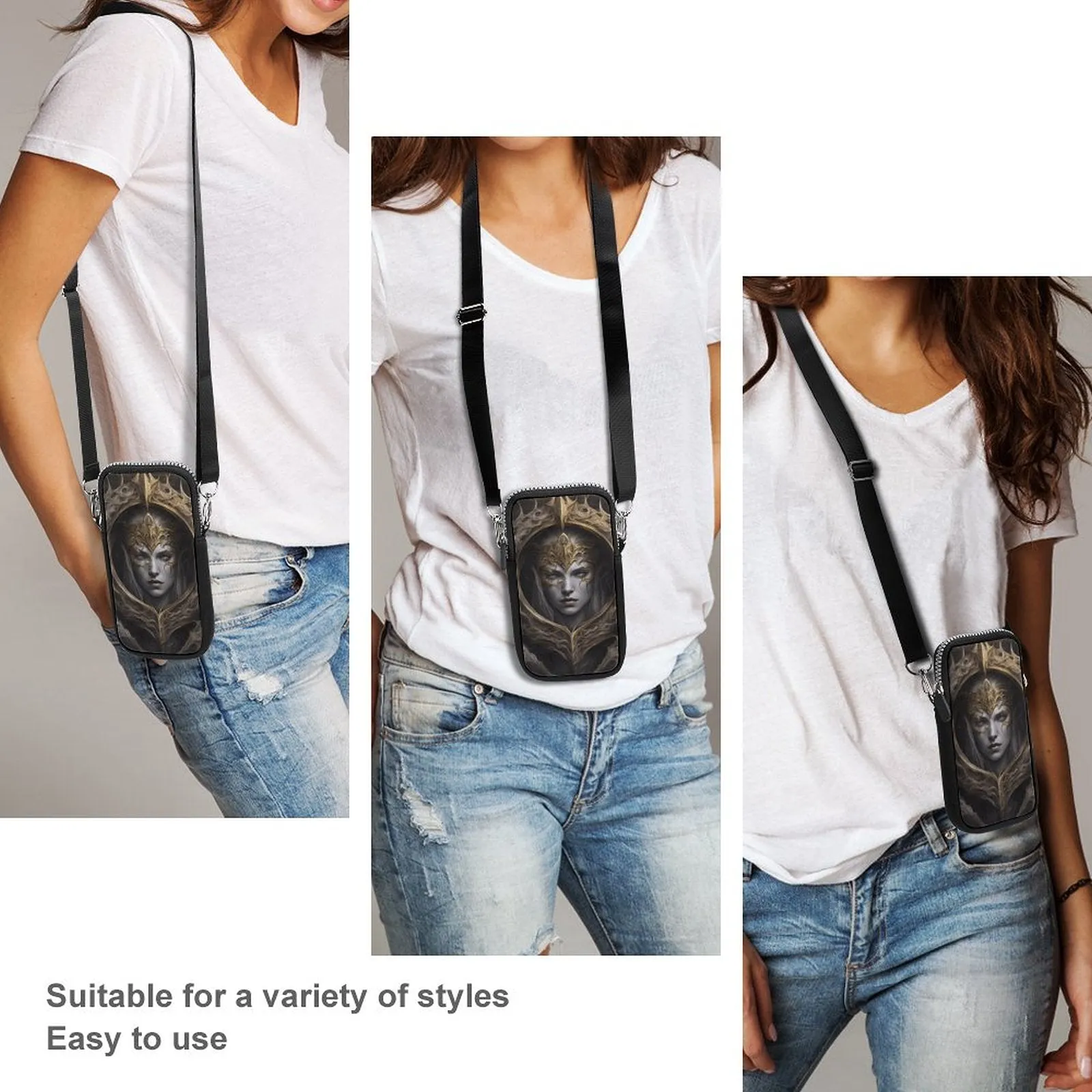 Elden Ring Queen Cell Phone Crossbody Pouch, a perfect gift for your gamer friend!
