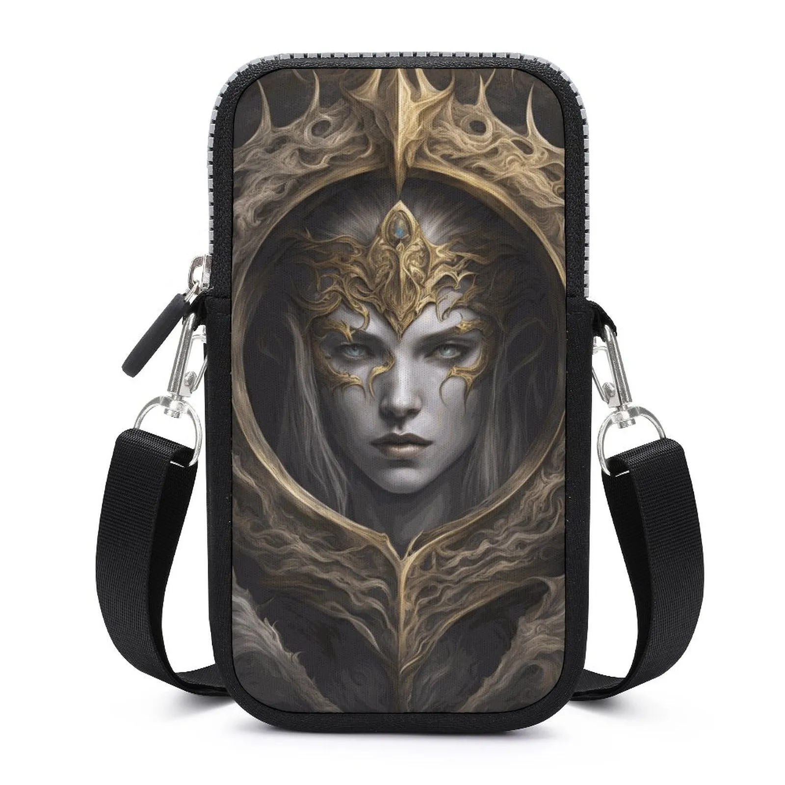 Elden Ring Queen Cell Phone Crossbody Pouch, a perfect gift for your gamer friend!