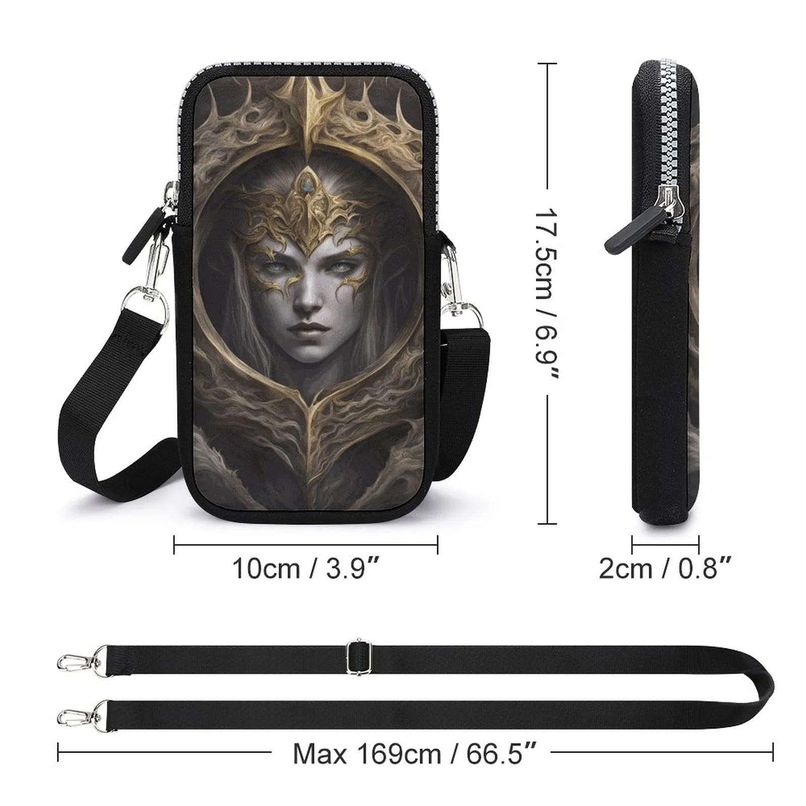 Elden Ring Queen Cell Phone Crossbody Pouch, a perfect gift for your gamer friend!