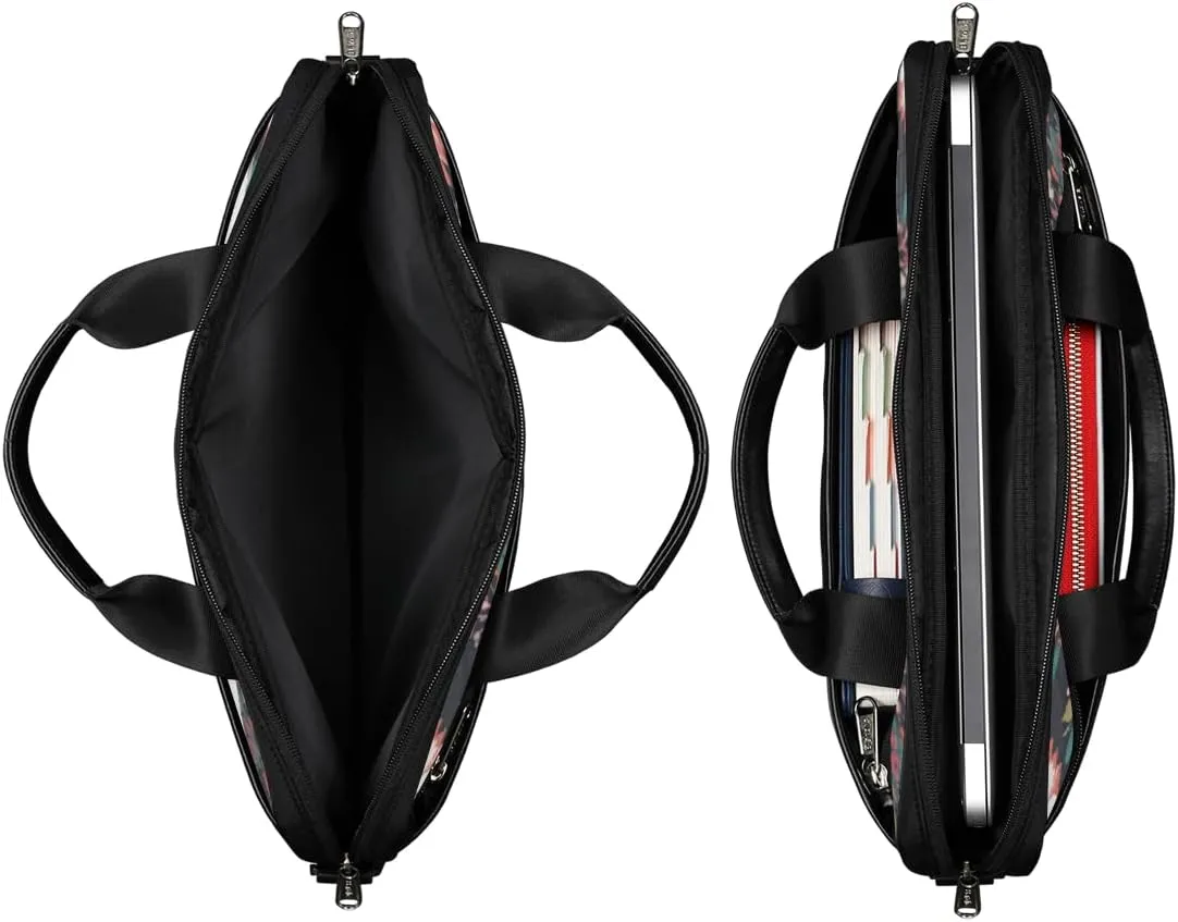 Elegant Flower Laptop Bag for Women Men 13-15 Inch Computer Briefcase Bag Lightweight Notebook Shoulder Messenger Bag