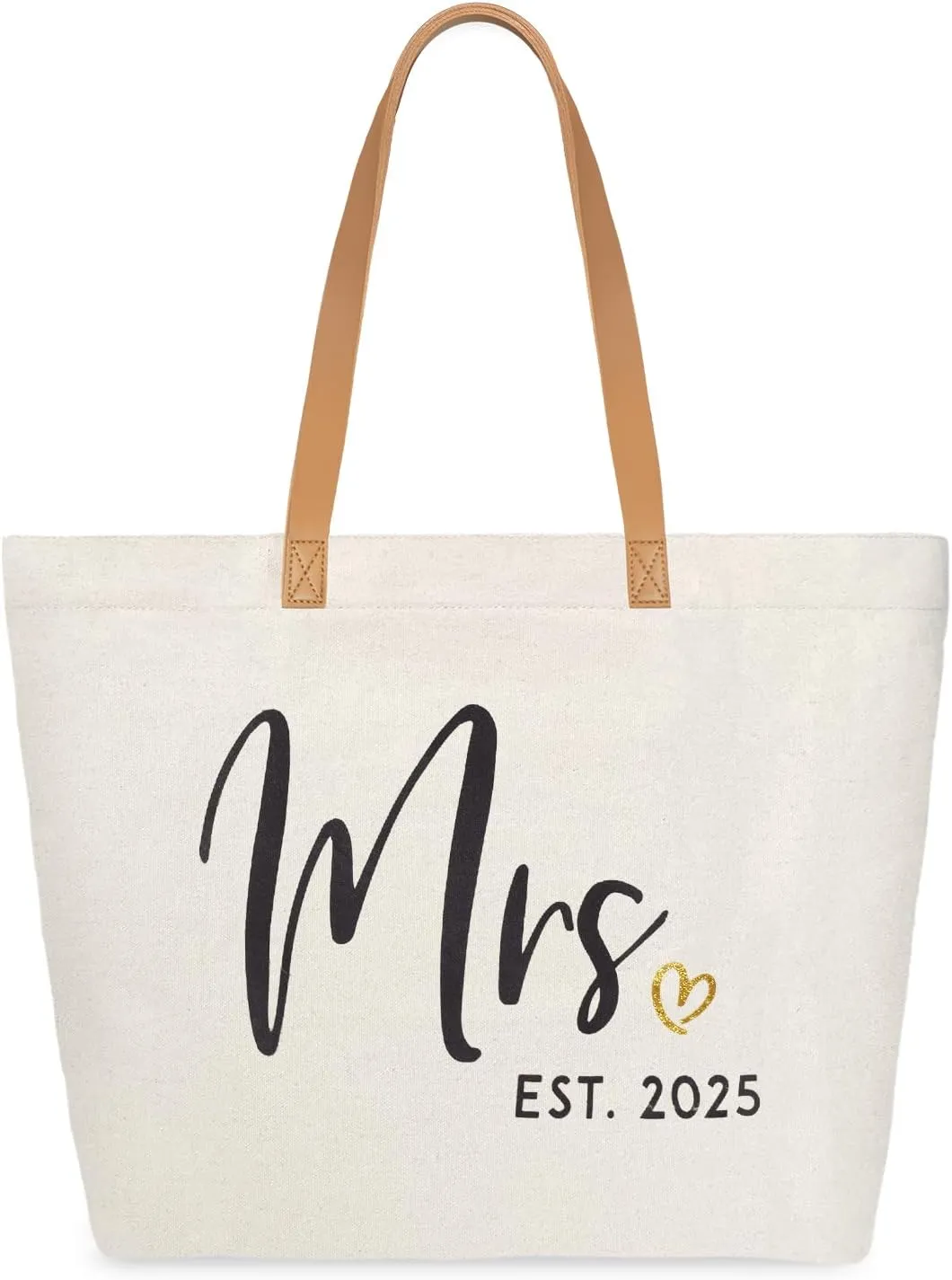 ELEGANTPARK Mrs Bag Mrs Gifts 2025 Bride Gifts Bride Tote Bag Wedding Bridal Shower Bachelorette Party Honeymoon Large Travel Canvas Totes with Zipper