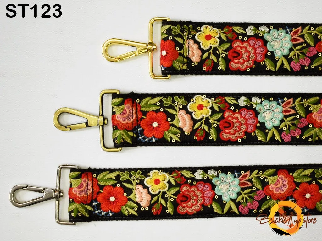 Embroidered Camera Strap Crossbody Strap for Purses Adjustable Handbag Boho Bag Strap Embroidery Replacement Strap Guitar Strap Gift for her