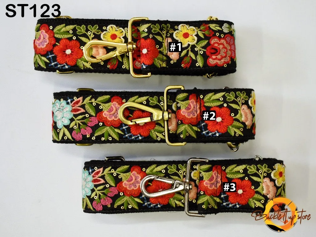 Embroidered Camera Strap Crossbody Strap for Purses Adjustable Handbag Boho Bag Strap Embroidery Replacement Strap Guitar Strap Gift for her