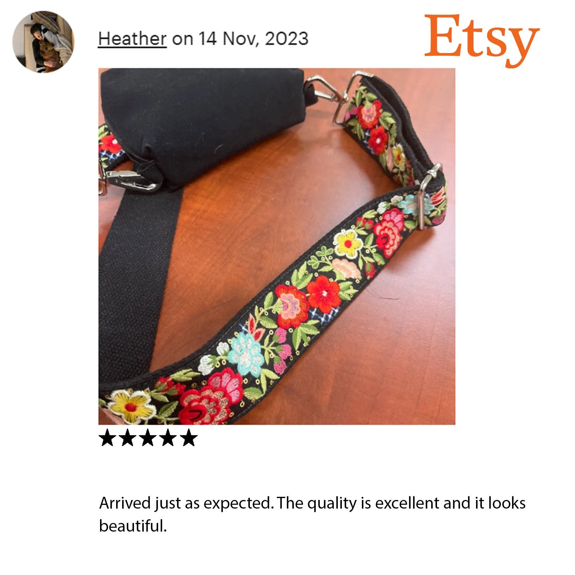 Embroidered Camera Strap Crossbody Strap for Purses Adjustable Handbag Boho Bag Strap Embroidery Replacement Strap Guitar Strap Gift for her
