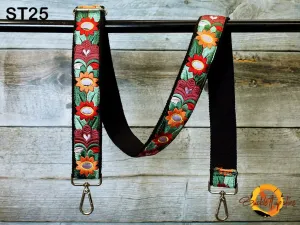 Embroidered Purse Strap Crossbody Strap for Purses Boho Bags Strap Embroidery Replacement Strap Boho Guitar Strap Handbag Strap gift for her