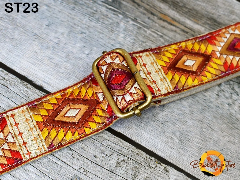 Embroidered Purse Strap Crossbody Strap for Purses Boho Bags Strap Embroidery Replacement Strap Boho Guitar Strap Handbag Strap gift for her