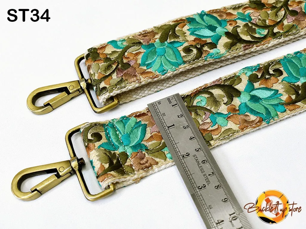 Embroidered Purse Strap Crossbody Strap for Purses Boho Bags Strap Embroidery Replacement Strap Boho Guitar Strap Handbag Strap gift for her