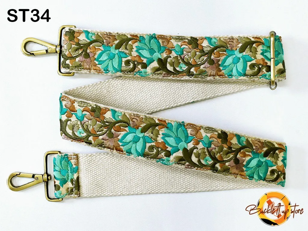 Embroidered Purse Strap Crossbody Strap for Purses Boho Bags Strap Embroidery Replacement Strap Boho Guitar Strap Handbag Strap gift for her