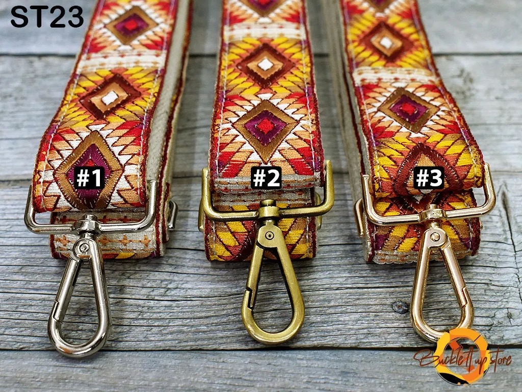 Embroidered Purse Strap Crossbody Strap for Purses Boho Bags Strap Embroidery Replacement Strap Boho Guitar Strap Handbag Strap gift for her