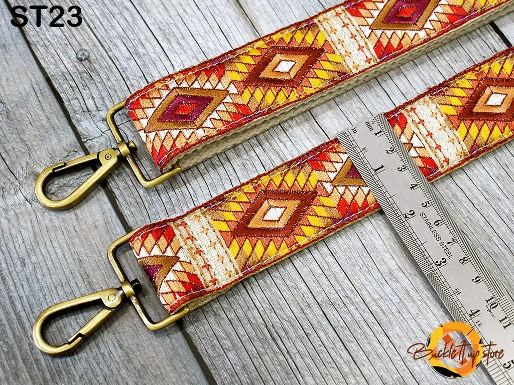 Embroidered Purse Strap Crossbody Strap for Purses Boho Bags Strap Embroidery Replacement Strap Boho Guitar Strap Handbag Strap gift for her