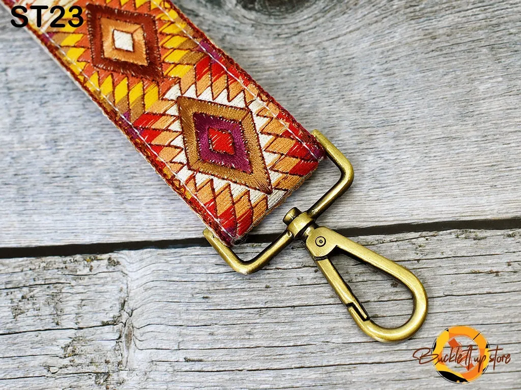 Embroidered Purse Strap Crossbody Strap for Purses Boho Bags Strap Embroidery Replacement Strap Boho Guitar Strap Handbag Strap gift for her