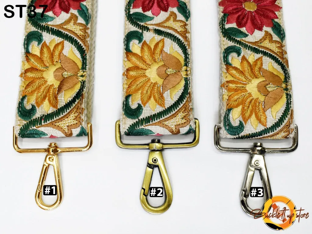 Embroidered Purse Strap Crossbody Strap for Purses Handbag Boho Bag Strap Floral Embroidery Replacement Strap Boho Guitar Strap Gift for her