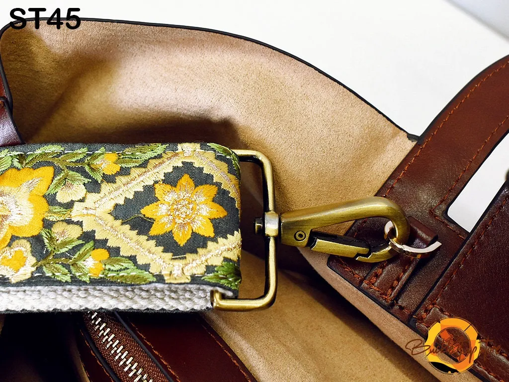 Embroidered Purse Strap Crossbody Strap for Purses Handbag Boho Bag Strap Floral Embroidery Replacement Strap Boho Guitar Strap Gift for her