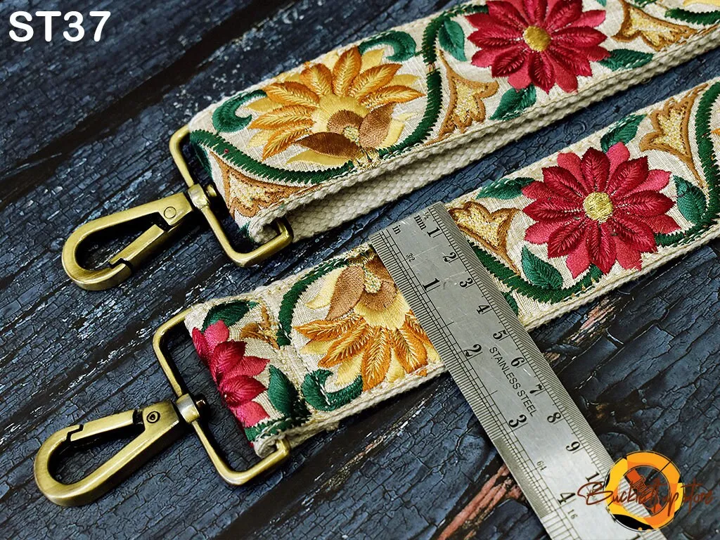 Embroidered Purse Strap Crossbody Strap for Purses Handbag Boho Bag Strap Floral Embroidery Replacement Strap Boho Guitar Strap Gift for her