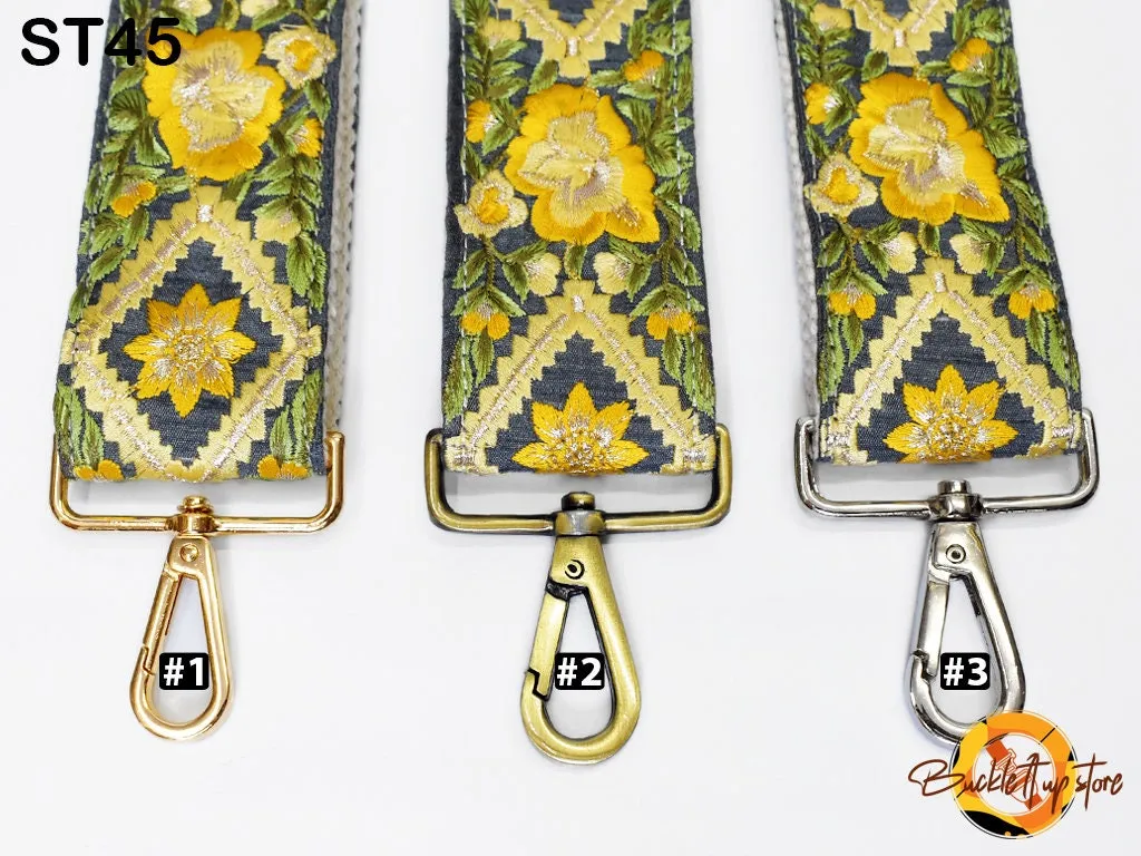 Embroidered Purse Strap Crossbody Strap for Purses Handbag Boho Bag Strap Floral Embroidery Replacement Strap Boho Guitar Strap Gift for her