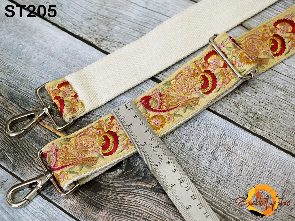 Embroidery Replacement Strap Guitar Strap Embroidered Camera Strap Crossbody Strap for Purses Adjustable Handbag Boho Bag Strap Gift for her