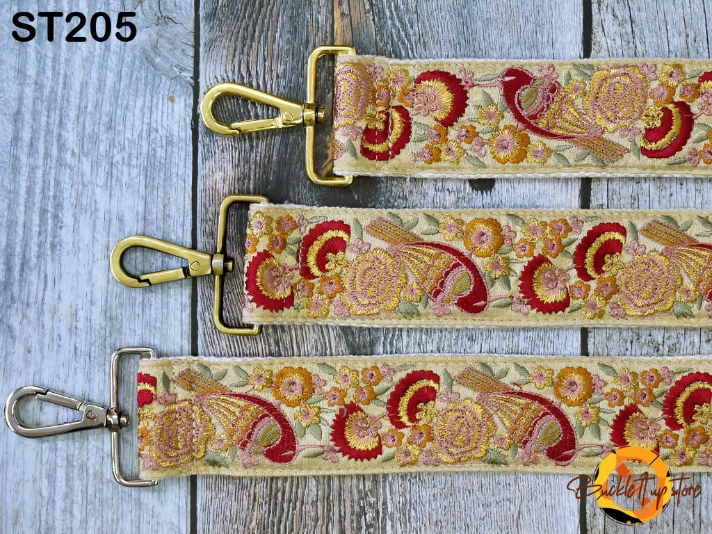 Embroidery Replacement Strap Guitar Strap Embroidered Camera Strap Crossbody Strap for Purses Adjustable Handbag Boho Bag Strap Gift for her