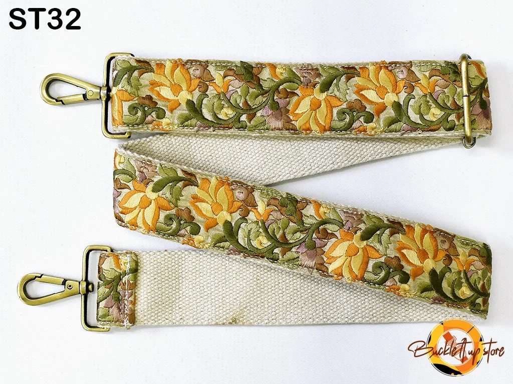 Embroidery Replacement Strap Purse Strap Crossbody Strap for Purses Embroidered Boho Bags Strap Boho Guitar Strap Handbag Strap gift for her