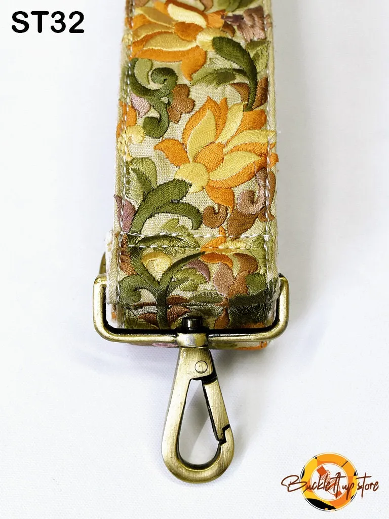 Embroidery Replacement Strap Purse Strap Crossbody Strap for Purses Embroidered Boho Bags Strap Boho Guitar Strap Handbag Strap gift for her