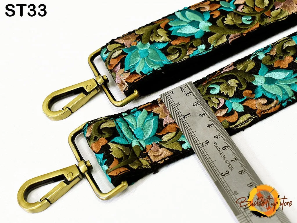 Embroidery Replacement Strap Purse Strap Crossbody Strap for Purses Embroidered Boho Bags Strap Boho Guitar Strap Handbag Strap gift for her