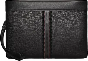 Eshow Clutch Purse for Men, Wallet Long with Zipper Men's Coin Purse Business Card Holders Gift for Father Boyfriend