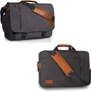 ESTARER 17-17.3 Inch Computer Messenger Bag & 17.3 Inch Laptop Messenger Bag Water Resistant 3 in 1 Convertible Backpack