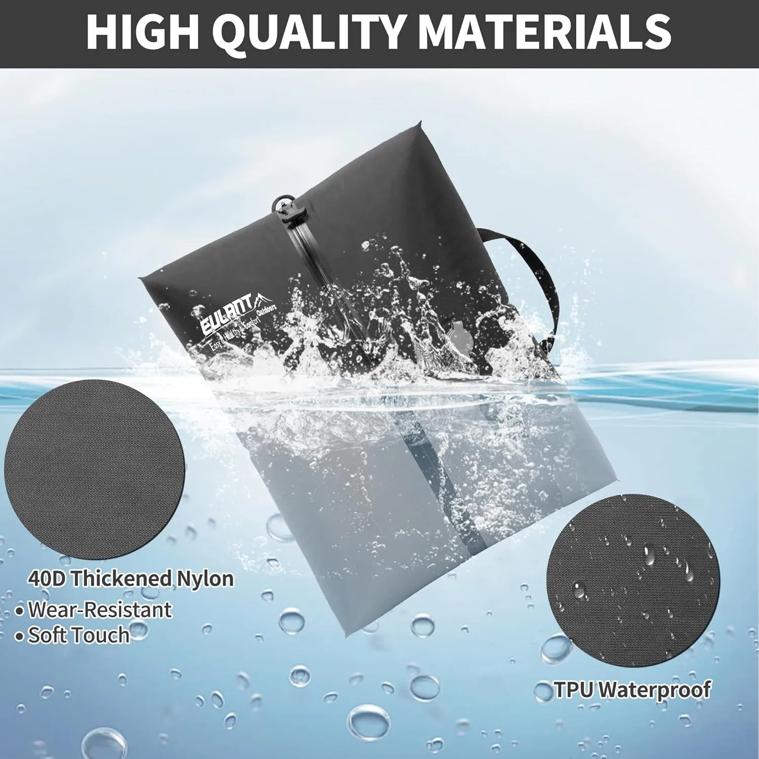 EULANT Reusable Vacuum Bags for Travel,Waterproof Professional IP67 Zipper Reusable Vacuum Compression Bags,Space Saver Bags for Suitcases Backpack(No Pump)